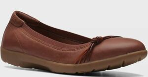  free shipping Clarks 25.5cm Flat tongue Brown ballet sneakers leather slip-on shoes formal Loafer pumps sandals RRR167
