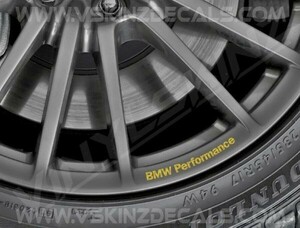 海外n 送料無料 BMW Performance パフォーマンス カッティング ホイール リム GOLD 95mm 8枚セット ステッカー