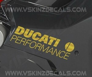 海外n 送料無料 ドゥカティ パフォーマンス DUCATI PERFORMANCE カッティング GOLD 300mm 2枚セット ステッカー