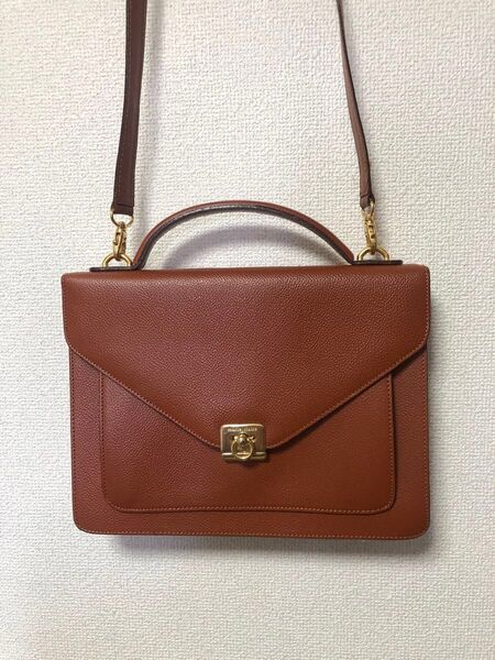 マリクレール ショルダーバッグ ハンドバッグ 2WAY ブラウン ゴールド金具