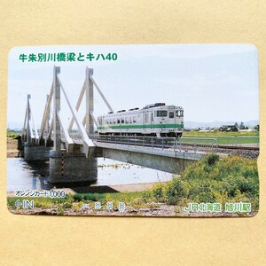 【使用済】 オレンジカード JR北海道 十朱別川橋梁とキハ40　