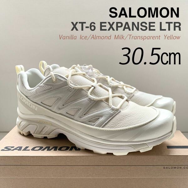 新品 SALOMON サロモン XT-6 EXPANSE LTR エクスパンス レザー シューズ 30.5㎝ UK12 メンズ スニーカー Vanilla Ice アイボリー 送料無料