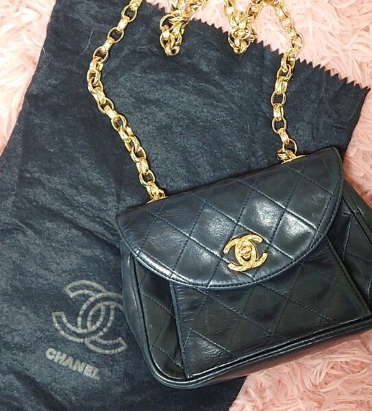 CHANEL ラムスキン ターンロック ショルダーバッグ ココマーク