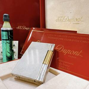 【ART-0607.5-1】St.Dupont デュポン ライター ギャラ有 喫煙具 ガスライター 火花確認済み 17LGP10 コレクション 箱付き シルバーカラー