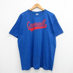 XL/古着 ジャージーズ 半袖 ビンテージ Tシャツ メンズ 00s Cromwell 大きいサイズ クルーネック 青 ブルー 24may31 中古