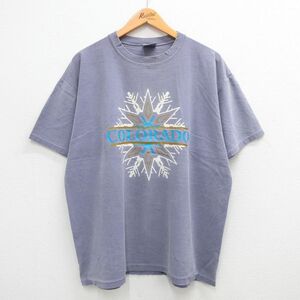 XL/古着 オニータ ONEITA 半袖 ビンテージ Tシャツ メンズ 90s コロラド 大きいサイズ コットン クルーネック 薄紫系 パープル 24may31 中