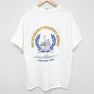 XL/古着 半袖 Tシャツ メンズ ポートランド 船 家 コットン クルーネック 白 ホワイト 24jun01 中古