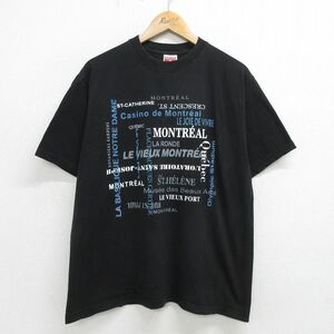 XL/古着 半袖 ビンテージ Tシャツ メンズ 00s モントレール コットン クルーネック 黒 ブラック spe 24jun01 中古