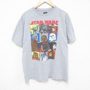 XL/古着 半袖 Tシャツ メンズ スターウォーズ STAR WARS ダースベイダー クルーネック グレー 霜降り spe 24jun01 中古