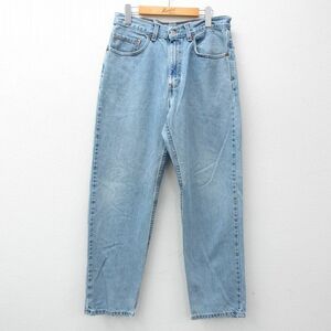 W33/ old clothes jeans Levis Levi's 550 men's 90s cotton navy blue navy Denim 24jun01 used bottoms ji- bread G bread long pants 