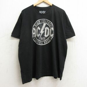 XL/古着 半袖 ロック バンド Tシャツ メンズ AC/DC 大きいサイズ コットン クルーネック 黒 ブラック 24jun03 中古