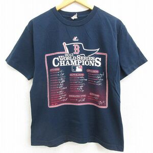 古着 マジェスティック 半袖 Tシャツ キッズ ボーイズ 子供服 MLB アトランタブレーブス 上原浩治 19 ワールドシリーズ コットン クル 5OF