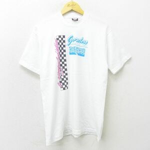 L/古着 半袖 ビンテージ Tシャツ メンズ 80s gordon AUTO シャーウィンウィリアムズ クルーネック 白 ホワイト 22aug19 中古 5OF