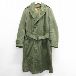 M/古着 長袖 ビンテージ オーバー コート メンズ 50s ロング丈 ライナー付き 緑 グリーン 23feb01 中古 アウター 5OF