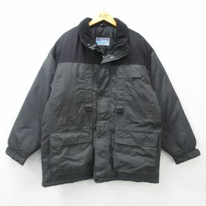 XL/古着 長袖 ナイロン ダウン ジャケット メンズ 90s ロング丈 濃グレー他 24jan30 中古 アウター 2OF