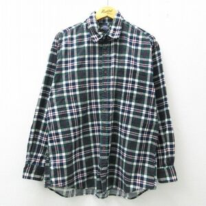 XL/古着 長袖 シャツ メンズ 90s コットン 緑他 グリーン チェック 22mar24 中古 トップス 5OF