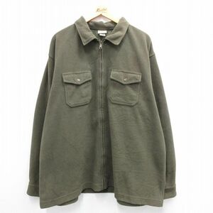 XL/古着 エルエルビーン LLBEAN 長袖 フリース ジャケット メンズ 00s 大きいサイズ ロング丈 緑系 グリーン 23dec26 中古 アウター 2OF