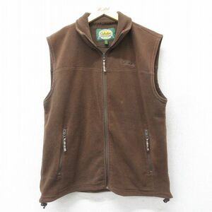 L/古着 カベラス フリース ベスト メンズ 00s ワンポイントロゴ 茶 ブラウン 24jan23 中古 アウター 2OF