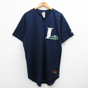 L/古着 ローリングス 半袖 ベースボール シャツ メンズ 00s L 20 メッシュ地 ラグラン ロング丈 紺 ネイビー 23jul27 中古 トップス 2OF