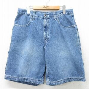 W35/古着 リーバイス Levis ショート ペインター パンツ ショーツ メンズ 00s コットン 薄紺 ネイビー デニム 24feb29 中古 ボトムス 2OF