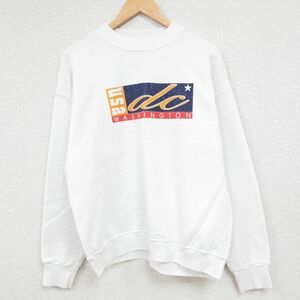 L/古着 フルーツオブザルーム 長袖 スウェット メンズ 00s ワシントンＤＣ クルーネック 白 ホワイト 23nov29 中古 スエット トレーナ 2OF