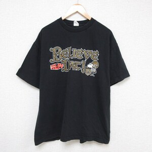 XL/古着 半袖 Tシャツ メンズ NFL ニューオーリンズセインツ 大きいサイズ コットン クルーネック 黒 ブラック アメフト スーパーボウ 2OF