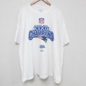 XL/古着 半袖 Tシャツ メンズ NFL ニューイングランドペイトリオッツ 大きいサイズ コットン クルーネック 白 ホワイト アメフト スー 5OF