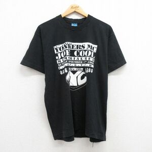 XL/古着 半袖 ビンテージ Tシャツ メンズ 90s バイク NYC コットン クルーネック 黒 ブラック 23jul13 中古 2OF