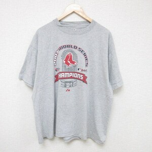 XL/古着 マジェスティック 半袖 ビンテージ Tシャツ メンズ 00s MLB ボストンレッドソックス ワールドシリーズ 大きいサイズ クルーネ 2OF