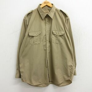 XL/古着 カベラス 長袖 ワーク シャツ メンズ 90s 大きいサイズ ベージュ カーキ 23oct13 中古 トップス 2OF