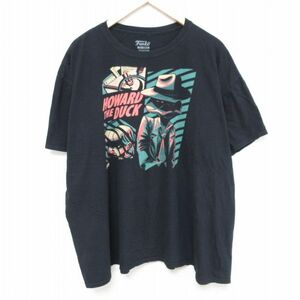 XL/古着 半袖 Tシャツ メンズ マーベル ハワードザダック 大きいサイズ コットン クルーネック 黒 ブラック 24mar29 中古 2OF