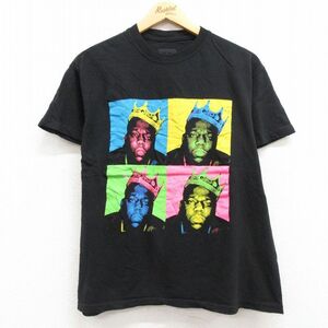 L/古着 半袖 ヒップホップ ラップ Tシャツ メンズ ノトーリアスBIG コットン クルーネック 黒 ブラック 23apr05 中古 2OF