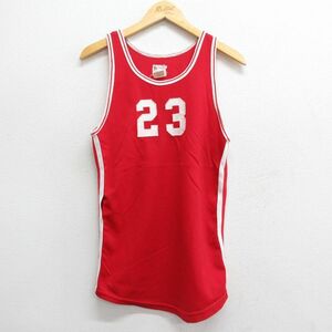 S/古着 ビンテージ タンクトップ メンズ 70s 23 クルーネック 赤 レッド 23jun17 中古 2OF