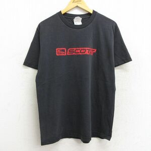 L/古着 半袖 ビンテージ Tシャツ メンズ 00s スコット コットン クルーネック 黒 ブラック 23jun01 中古 2OF