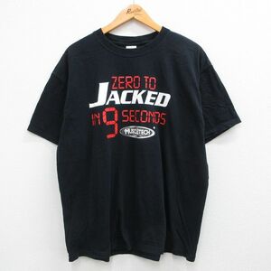 XL/古着 半袖 ビンテージ Tシャツ メンズ 00s マッスルテック 大きいサイズ コットン クルーネック 黒 ブラック 23jul01 中古 2OF