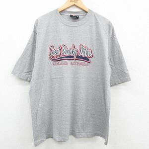 XL/古着 サウスポール 半袖 ビンテージ Tシャツ メンズ 00s Great Smoky mtns 大きいサイズ コットン クルーネック グレー 霜降り 23ju 2OF