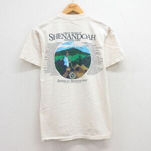 M/古着 半袖 ビンテージ Tシャツ メンズ 00s シェナンドー国立公園 クルーネック 生成り 23jun24 中古 2OF