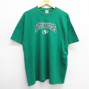 XL/古着 半袖 ビンテージ Tシャツ メンズ 00s サスカチュワンラフライダース 大きいサイズ コットン クルーネック 緑 グリーン 23jul11 2OF