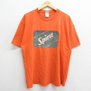 XL/古着 半袖 ビンテージ Tシャツ メンズ 00s Spirit コットン クルーネック オレンジ 23jul11 中古 2OF