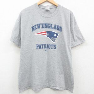 XL/古着 リーボック 半袖 ビンテージ Tシャツ メンズ 00s NFL ニューイングランドペイトリオッツ クルーネック グレー 霜降り アメフト 2OF