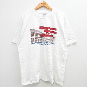 XL/古着 半袖 ビンテージ Tシャツ メンズ 00s スタジアム 大きいサイズ コットン クルーネック 白 ホワイト 23jul31 中古 2OF