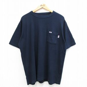 XL/古着 半袖 ビンテージ Tシャツ メンズ 00s FRMC 胸ポケット付き クルーネック 紺 ネイビー 23aug01 中古 2OF