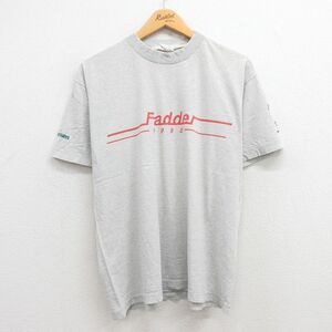 L/古着 半袖 ビンテージ Tシャツ メンズ 90s Fadder 女性 男性 クルーネック 薄グレー 23aug22 中古 2OF