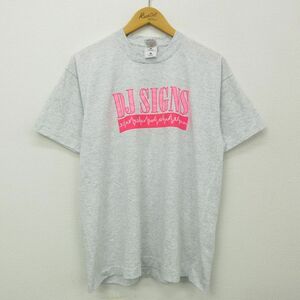 L/古着 半袖 ビンテージ Tシャツ メンズ 00s DJSIGNS クルーネック 薄グレー 霜降り 22jul21 中古 5OF