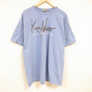 XL/古着 半袖 Tシャツ メンズ キーウエスト 大きいサイズ コットン クルーネック 薄紺 ネイビー 24feb16 中古 2OF