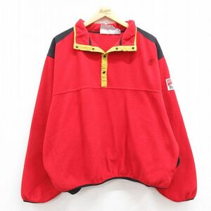 XL/古着 マルボロ 長袖 フリース ジャケット メンズ 90s スナップT 大きいサイズ 赤他 レッド 23oct07 中古 アウター 2OF