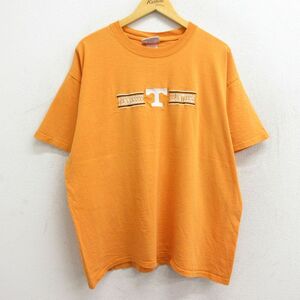XL/古着 半袖 ビンテージ Tシャツ メンズ 00s テネシー ボランティア 刺繍 大きいサイズ クルーネック オレンジ 23apr24 中古 2OF