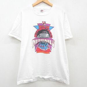 XL/古着 半袖 ビンテージ Tシャツ メンズ 90s ホットロッド コットン クルーネック 白 ホワイト spe 23jul01 中古 2OF