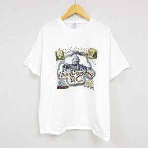 L/古着 半袖 Tシャツ メンズ ワシントンDC コットン クルーネック 白 ホワイト 23jun12 中古 2OF