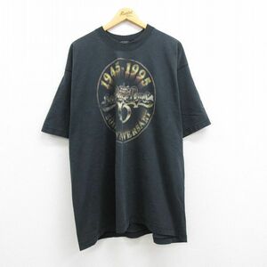 XL/古着 半袖 ビンテージ ロック バンド Tシャツ メンズ 90s オークリッジボーイズ 大きいサイズ コットン クルーネック 黒 ブラック 2 5OF